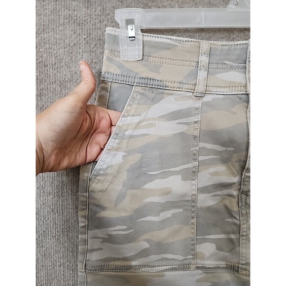 Express High Rise Denim Skirt Womens 4 Beige Gray Camo Stretch NEW - Picture 3 of 11